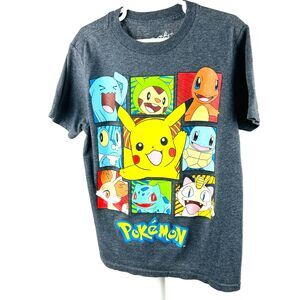 POKEMON boys t shirt Top Tee PIKACHU Charmander Squirtle Bulbasaur Meowth Small